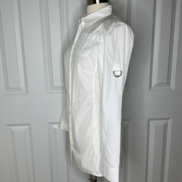 AKRIS Punto Long Sleeve Button Down Tunic Shirt in White 8 - Picture 4 of 11
